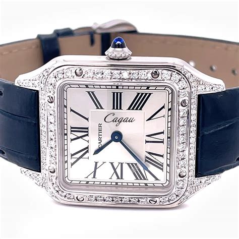 replica cartier santos watch strap|cartier santos dumont diamond.